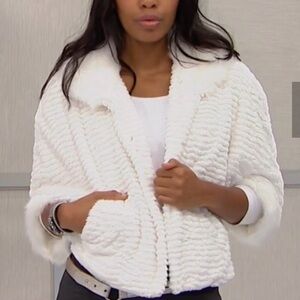 Adrienne Landau Cream Teddy Jacket